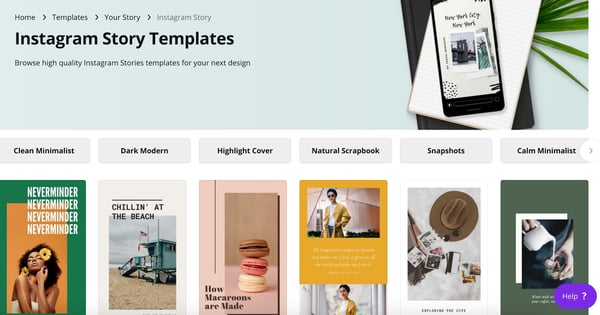 Canva templates for Instagram Stories.